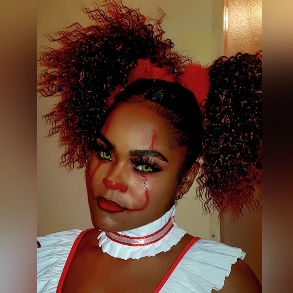 Halloween hair! 2 Pony Puffs T1B/350 hair pieces.